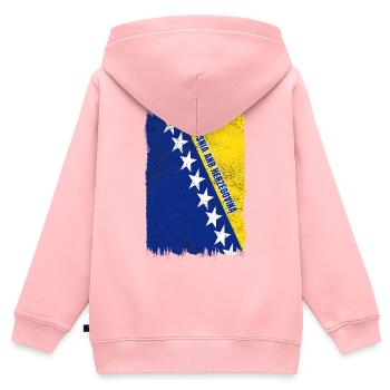 Bosnien und Herzegowina Flagge - Kinder Premium Organic Zip Hoodie - Rosa - Hinten - AI Model Kid Female (0cm)