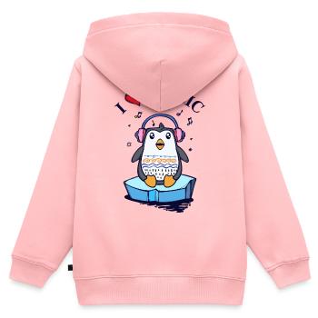 Seevogel Cool Herz PinguinTier Statement - Kinder Premium Organic Zip Hoodie - Rosa - Hinten - AI Model Kid Female (0cm)