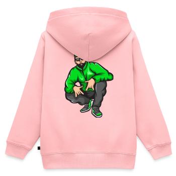 Bad Boy, Rapper, Rapper, Rapper, Big Up - Kinder Premium Organic Zip Hoodie - Rosa - Hinten - AI Model Kid Female (0cm)