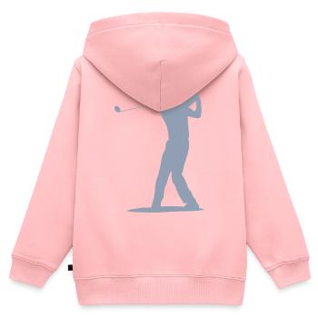 Golfer Abschlag Silhouette - Herren Design - Kinder Premium Organic Zip Hoodie - Rosa - Hinten - AI Model Kid Female (0cm)
