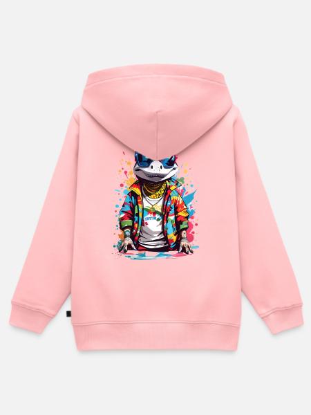 Coole Krokodil - Kinder Premium Organic Zip Hoodie - Rosa