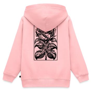 Romantische Rose mit Rahmen - Kinder Premium Organic Zip Hoodie - Rosa - Hinten - AI Model Kid Female (0cm)