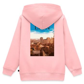 Lyon - Kids Premium Organic Zip-up Hoodie - rose - Back - AI Model Kid Female (0cm)
