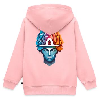 Männer Denken - Kinder Premium Organic Zip Hoodie - Rosa - Hinten - AI Model Kid Female (0cm)