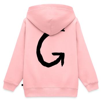 Buchstaben G - Kinder Premium Organic Zip Hoodie - Rosa - Hinten - AI Model Kid Female (0cm)