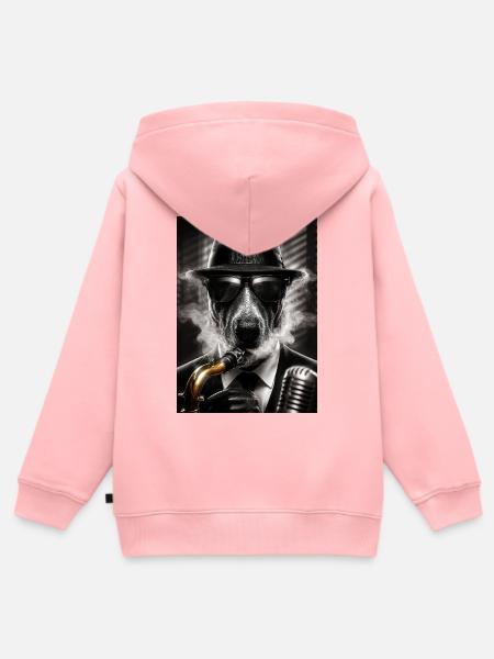 Hund im Jazz - Kinder Premium Organic Zip Hoodie - Rosa