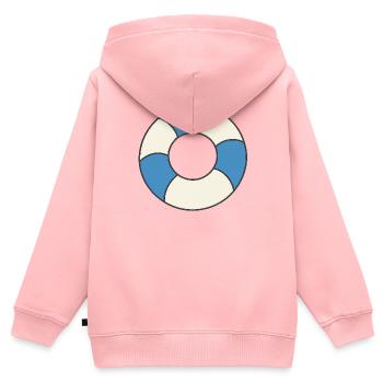Flotteurs - Sweat Premium à capuche zippé enfant bio - rose - Dos - AI Model Kid Female (0cm)