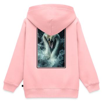 Schwäne Schwan - Kinder Premium Organic Zip Hoodie - Rosa - Hinten - AI Model Kid Female (0cm)