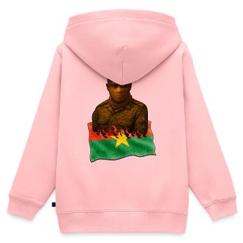 Burkina Faso Echos | 2025 Kunstwerke - Kinder Premium Organic Zip Hoodie - Rosa - Hinten - AI Model Kid Female (0cm)