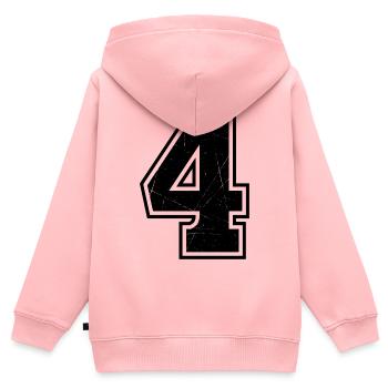 Vier - Kinder Premium Organic Zip Hoodie - Rosa - Hinten - AI Model Kid Female (0cm)