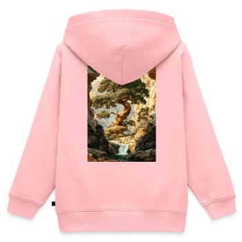 Uralter Baum in den Canyon Falls - Kinder Premium Organic Zip Hoodie - Rosa - Hinten - AI Model Kid Female (0cm)