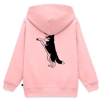 Stehender Hund Silhouette Vector - Kinder Premium Organic Zip Hoodie - Rosa - Hinten - AI Model Kid Female (0cm)