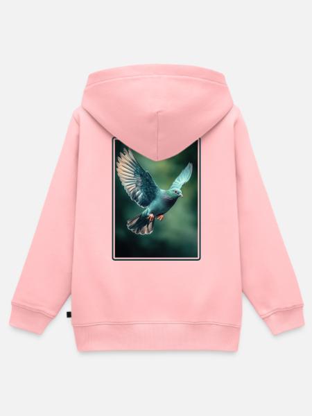 Tauben Taube - Kinder Premium Organic Zip Hoodie - Rosa