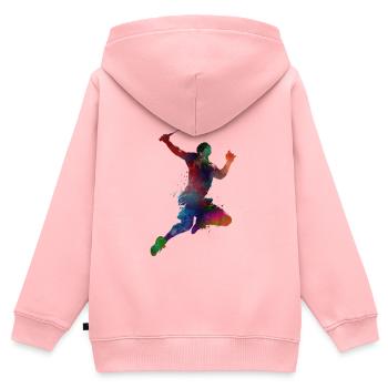 Badminton-Sportkunst #badminton - Kinder Premium Organic Zip Hoodie - Rosa - Hinten - AI Model Kid Female (0cm)