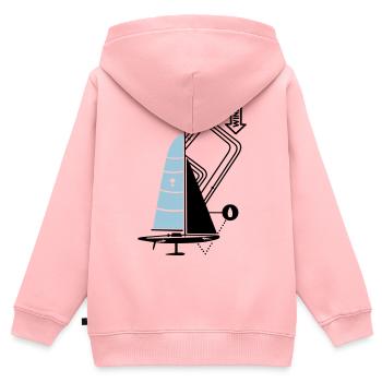 Parcours de régate moderne de voilier Yacht Yacht - Sweat Premium à capuche zippé enfant bio - rose - Dos - AI Model Kid Female (0cm)