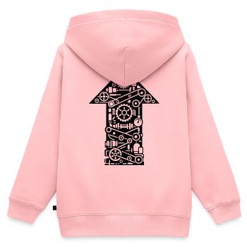 pfeil maschine technik  - Kinder Premium Organic Zip Hoodie - Rosa - Hinten - AI Model Kid Female (0cm)