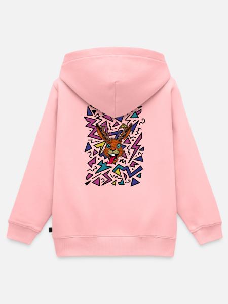 Raurackl 90s - Kinder Premium Organic Zip Hoodie - Rosa