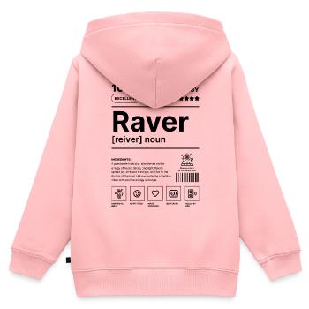 Raver-Lebensstil - Kinder Premium Organic Zip Hoodie - Rosa - Hinten - AI Model Kid Female (0cm)
