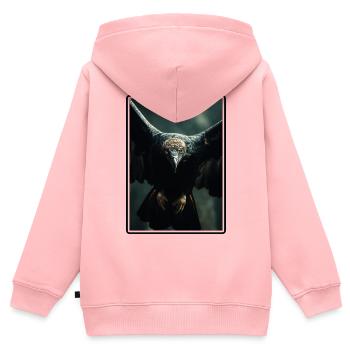 Geier - Kinder Premium Organic Zip Hoodie - Rosa - Hinten - AI Model Kid Female (0cm)