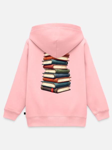Bücher - Kinder Premium Organic Zip Hoodie - Rosa