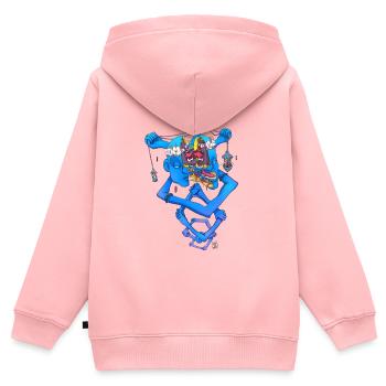 Isolierte Verrücktheit - Kinder Premium Organic Zip Hoodie - Rosa - Hinten - AI Model Kid Female (0cm)