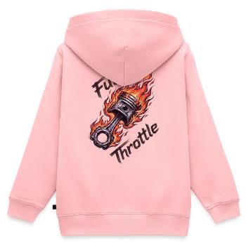 Vollgas-Kolben - Kinder Premium Organic Zip Hoodie - Rosa - Hinten - AI Model Kid Female (0cm)