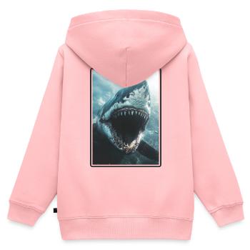 Weißer Haie Weißer Hai - Kinder Premium Organic Zip Hoodie - Rosa - Hinten - AI Model Kid Female (0cm)