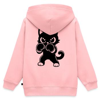Boxing cat with boxing gloves - Kids Premium Organic Zip-up Hoodie - rose - Back - AI Model Kid Female (0cm)