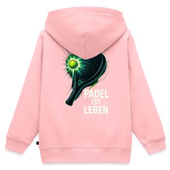 Padel Ist Leben - Kinder Premium Organic Zip Hoodie - Rosa - Hinten - AI Model Kid Female (0cm)