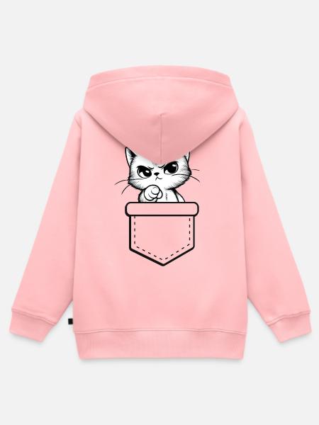 cat - Kinder Premium Organic Zip Hoodie - Rosa