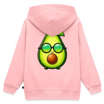 Avocado Cartoon lustig minimalistisch sommerlich - Kinder Premium Organic Zip Hoodie - Rosa - Hinten - AI Model Kid Female (0cm)