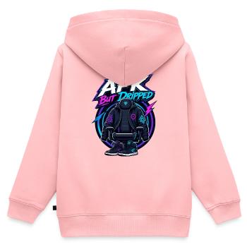 AFK but Dripped - Kids Premium Organic Zip-up Hoodie - rose - Back - AI Model Kid Female (0cm)