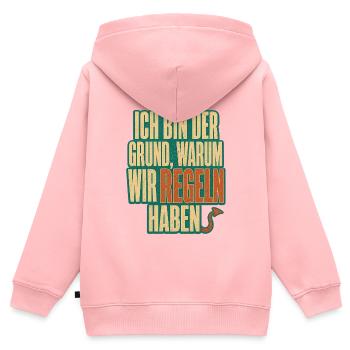 Ich bin der Grund Regeln haben - Kinder Premium Organic Zip Hoodie - Rosa - Hinten - AI Model Kid Female (0cm)