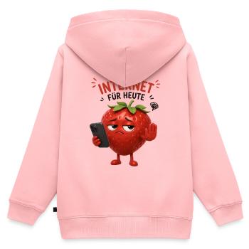 Erdbeere Internet-Auszeit Cartoon - Kinder Premium Organic Zip Hoodie - Rosa - Hinten - AI Model Kid Female (0cm)