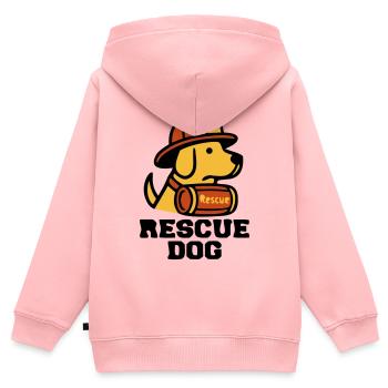 Feuerwehrhund Rescue Dog Logo - Kinder Premium Organic Zip Hoodie - Rosa - Hinten - AI Model Kid Female (0cm)