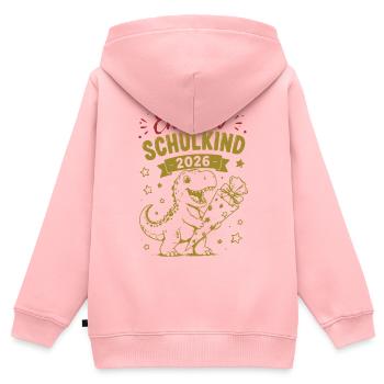 Endlich Schulkind 2026 Dino - Kinder Premium Organic Zip Hoodie - Rosa - Hinten - AI Model Kid Female (0cm)