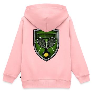 Tennis Schild mit Schlägern - Kinder Premium Organic Zip Hoodie - Rosa - Hinten - AI Model Kid Female (0cm)