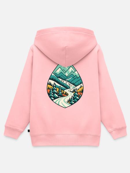 Teardrop Berglandschaft - Kinder Premium Organic Zip Hoodie - Rosa