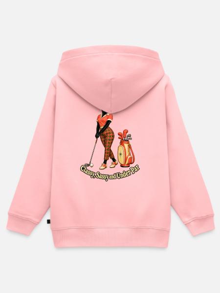 Eleganter Golfer - Kinder Premium Organic Zip Hoodie - Rosa