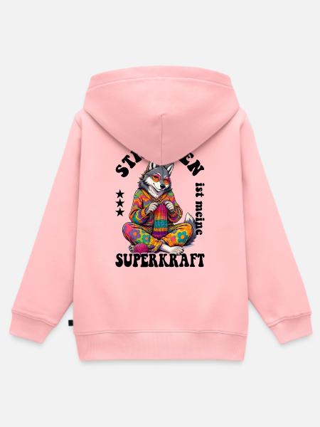 Stricken Strickerin Stricker - Kinder Premium Organic Zip Hoodie - Rosa