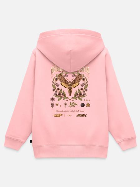 Mitternachtsherbarium Falter Flora - Kinder Premium Organic Zip Hoodie - Rosa