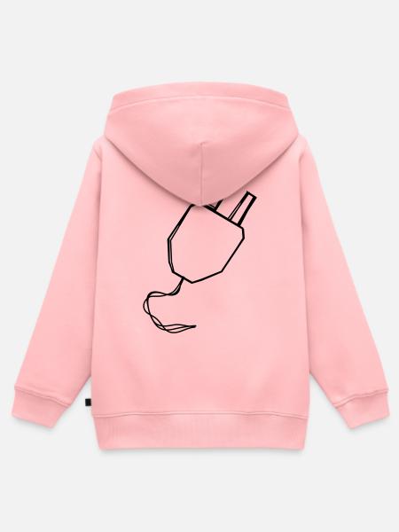 Stecker handgezeichnet - Kinder Premium Organic Zip Hoodie - Rosa