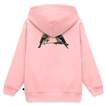 Gimpel Paar - Kinder Premium Organic Zip Hoodie - Rosa - Hinten - AI Model Kid Female (0cm)