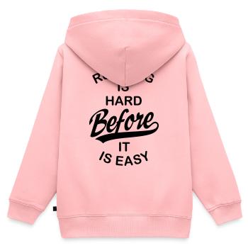 courir - Sweat Premium à capuche zippé enfant bio - rose - Dos - AI Model Kid Female (0cm)