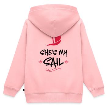 mariage - Sweat Premium à capuche zippé enfant bio - rose - Dos - AI Model Kid Female (0cm)