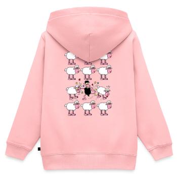 Schwarzes Schaf - Kinder Premium Organic Zip Hoodie - Rosa - Hinten - AI Model Kid Female (0cm)