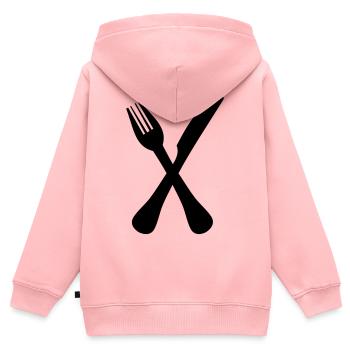 besteck - Kinder Premium Organic Zip Hoodie - Rosa - Hinten - AI Model Kid Female (0cm)