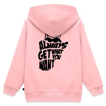Man bekommt nicht immer, was man will: Stones Musik # - Kinder Premium Organic Zip Hoodie - Rosa - Hinten - AI Model Kid Female (0cm)