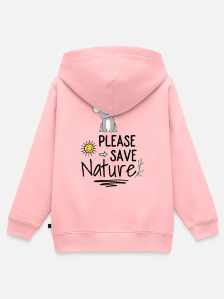 Naturschutz - Kinder Premium Organic Zip Hoodie - Rosa