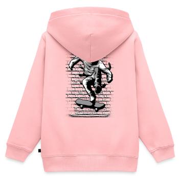 Patinage | SK8R | | de skate Patineur | Skateboard - Sweat Premium à capuche zippé enfant bio - rose - Dos - AI Model Kid Female (0cm)